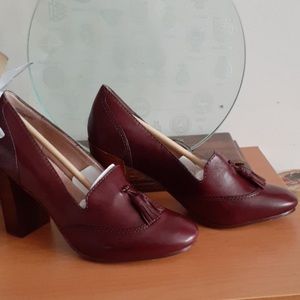 NIB Lands End Stowe High Heels Tassels Cordovan